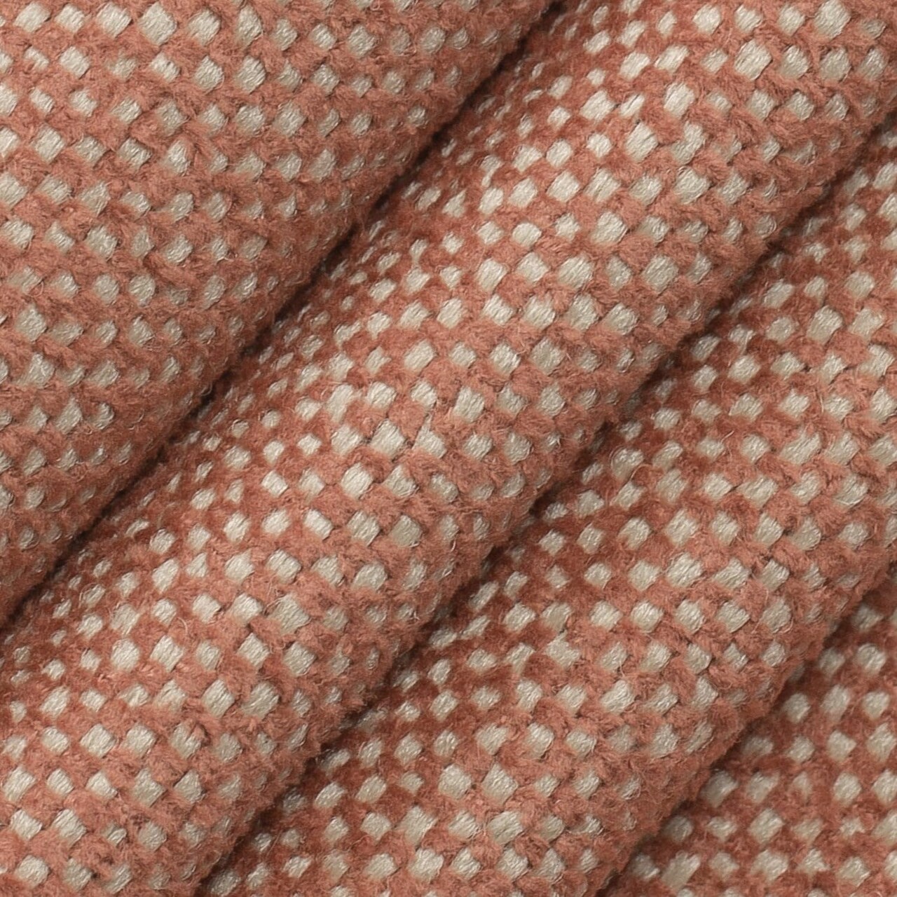 Brown Orange Rust Performance Grade Plain Solid Tweed Textures Upholstery Fabric by The Yard - SKU: Chet Adobe